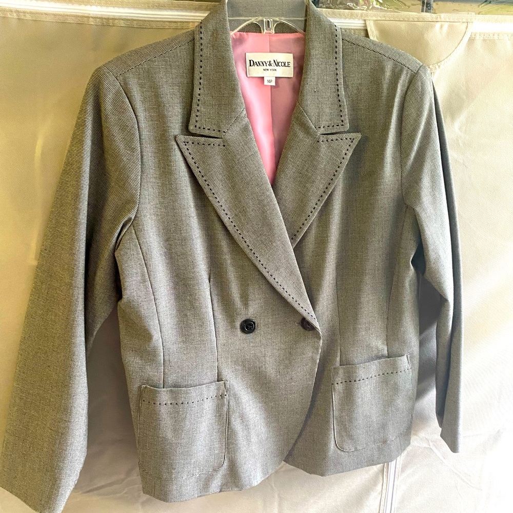 DANNY & NICOLE- Grey PowerSuit 2 PC Skirt Set